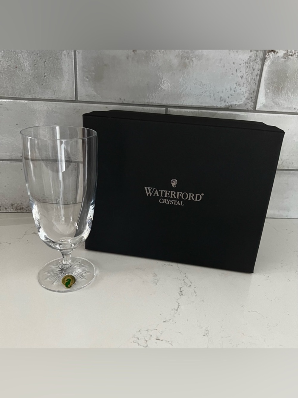 WATERFORD CRYSTAL NWT Clearly Waterford 12 Oz Footed Iced Tea Glasses Set of 2